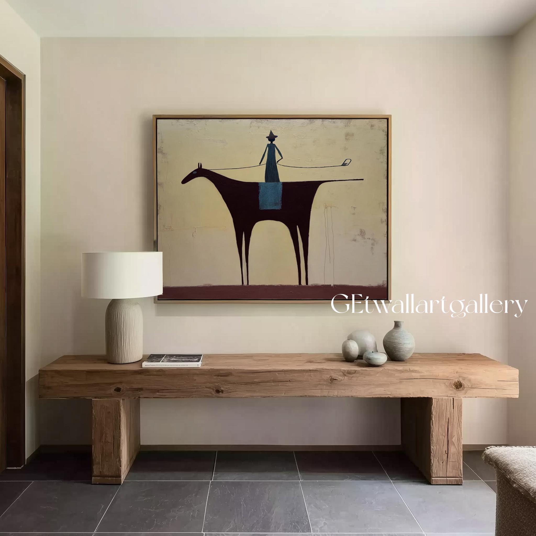 Abstract Magic Girl Figure Wall Art Woman Figural Oil Painting Wabi ...