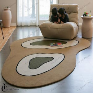 Hand Tufted Wool Area Rug: Minimalist Wave Design