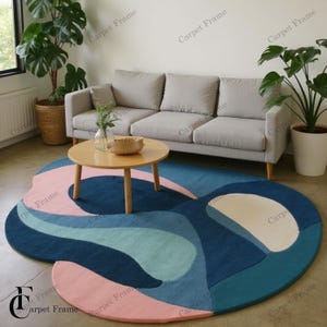 Handmade Woolen Multi Color Rug: Irregular Shape, Soft & Durable