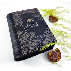 Wicca Tarot Kartenbox, Orakel Kartendeck, Hexen Kartenbox, Wicca Aufbewahrungsbox, Wicca Geschenk, Tarot Box aus Holz