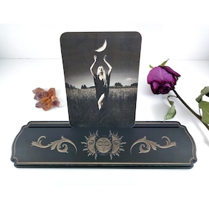 Tarot- of orakelkaarthouder, tarotkaarthouder, bevestigingskaartdisplay, Witchy-cadeaus