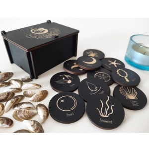 Ensemble de runes de sirène, runes pour la divination, runes de sorcière de mer, cadeau de sorcière
