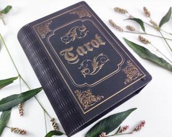 Laser Engraved Tarot Card Box Vintage Birch Plywood Deck Storage