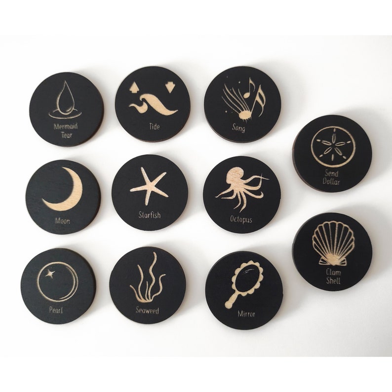 Mermaid Runes Set Sea Witch Divination Tool With Engraved Box - Etsy