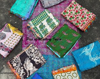 Großhandel Lot von Seide Kantha Schal Boho beidseitig floral Dupatta