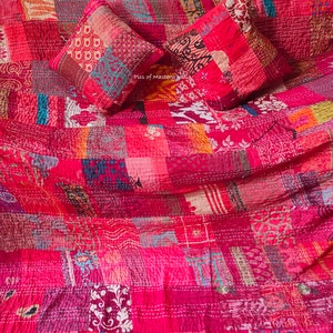 Bohemian Patchwork Quilt Kantha Quilt Handmade Vintage Quilts Boho Bedding Throw Blanket Bedspread Quilting Hippie Quilts For Sale Red