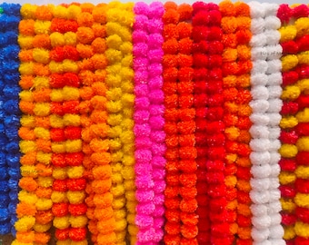 Marigold Garland Artificial Flowers Decor Event Decoration Indian Wedding Floral Marigold