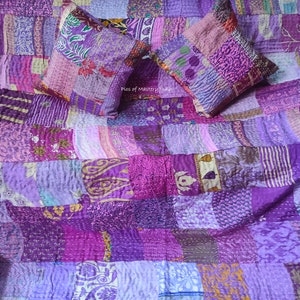 Handmade kantha quilt bed cover kantha throw colorful patchwork blanket vintage kantha quilt boho bed throw decorative quilts