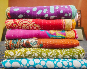 Großhandel Lot Dekorative Quilt Boho Kantha Bettdecke Bettdecke Baumwolle Quilts Vintage Kantha Hippie Boho Quilt Twin Bett Größe Quilts