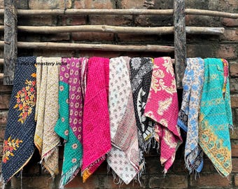 Lot of cotton kantha scarfs floral print reversible scarves