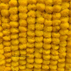 Lotto all’ingrosso di ghirlande di fiori di calendula gialli artificiali per tutte le decorazioni di festival