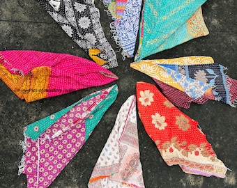Bufanda sari kantha de algodón reciclado