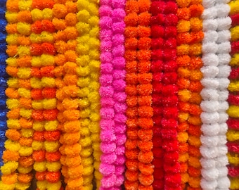 Diwali Floral Garlands Marigold Decorations Wedding Festive Decor Traditional Indian Garland Party Decor