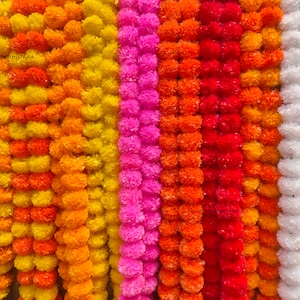 Calendula indiana VENDITA SU stringhe di ghirlande di fiori di calendula decorativi artificiali per ghirlande di decorazioni per matrimoni per interni ed esterni