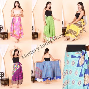 Indian Double Layer skirts for womens, Silk wrap skirts, long skirts, maxi skirts, handmade skirts, reversible skirts
