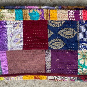 Bohemian Patchwork Quilt Kantha Quilt Handmade Vintage Quilts Boho Bedding Throw Blanket Bedspread Quilting Hippie Quilts For Sale Multi
