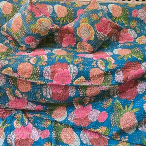 Indian kantha quilt, Kantha Quilt, Kantha Throw, Indian Quilts, Cotton Kantha, bohemian quilt, Handmade Kantha, Boho Quilt