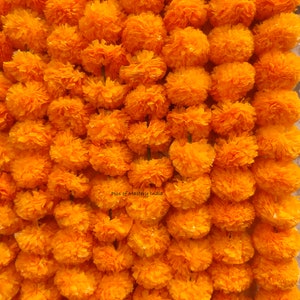 Lotto all’ingrosso di ghirlande di fiori decorativi di calendula, decorazione di nozze, calendula di fiori artificiali