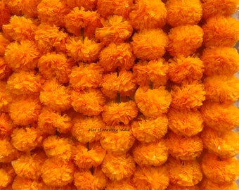 Lotto all'ingrosso di ghirlande di fiori decorativi di calendula Decorazione di nozze Fiore artificiale di calendula