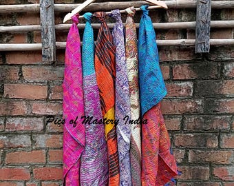 Handgemachte Seidenfrauen Schal Boho reversibel Dupatta Blumen Hals Schal Party Wear Stola