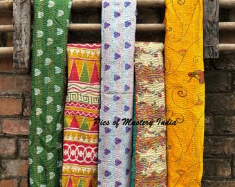 Dameszijden Sari Kantha-sjaal Boho Bloemenprint Dames Wikkelstijl sjaals voor cadeau