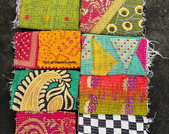 Boho handgemachte Stola Baumwolle Kantha Schal reversibel Nacken Band Haar Abdeckung Dupatta für Geschenke