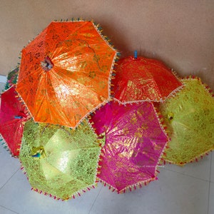 Atacado lote de guarda-chuva estampado dourado de seda cerimônia de casamento, decoração de jardim, guarda-sol presente ou decoração guarda-chuva boho decoração de praia