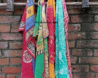 Indische Baumwolle Kantha Schal Reise Gesicht Verheimlichung reversibel Sommerkleidung
