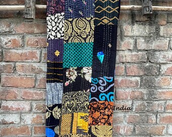 wholesale Lot of bohemian silk patchwork kantha quilt bedspread blanket throw