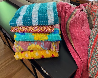 Groothandelspartij vintage Kantha quilts, handgemaakte omkeerbare boho plaid