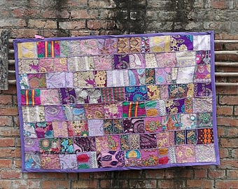Heavy embroidered hanging tapestries silky decorative handmade patchwork wall art