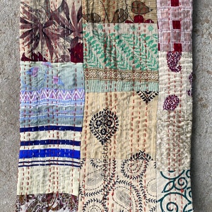 Bohemian Patchwork Quilt Kantha Quilt Handmade Vintage Quilts Boho Bedding Throw Blanket Bedspread Quilting Hippie Quilts For Sale Beige