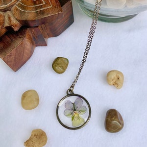 Pressed Violet Flower Pendant