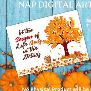Encouragement card, Christian Faith card, Religious Faith card, Autumn printable card, Religious greeting card, Christian greeting card