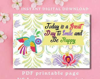 Encouragement card, Friend printable greeting card, Inspirational greeting card, Digital download friend card, Printable Positive gift card