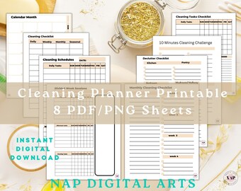 Reinigung druckbare, Putzplaner, Frühjahrsputz-Tracker, druckbare Reinigungsplaner, Putz-Planer druckbare, Declutter Checkliste