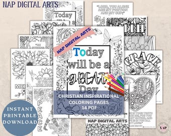 Christian Inspirational Sheets, Bible Verse Coloring Pages, Scripture and Floral, Adult Coloring page, Faith PDF Printable, Bible Study Gift