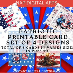 Patriotic Printable Cards, Patriotic Holiday Greeting Card, Veteran Thank You, Independence, American Flag, Lets Celebrate, Patriotism Gift