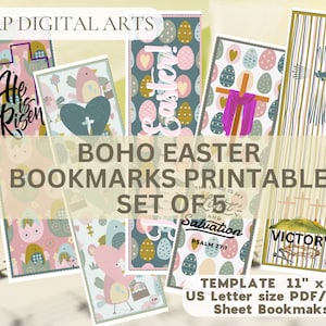 Boho Easter Bookmarks, Scripture printable, Bible Verse printable, Christian Bookmarks, Bible Study Gift, Faith Quote, Sunday School gift