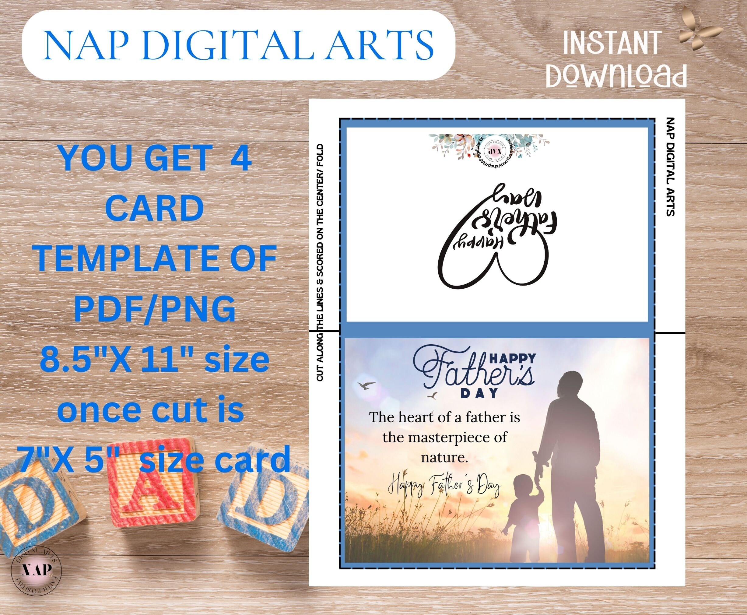 Printable Father's Day Card, Happy Father's Day, Dad Greeting Card ...