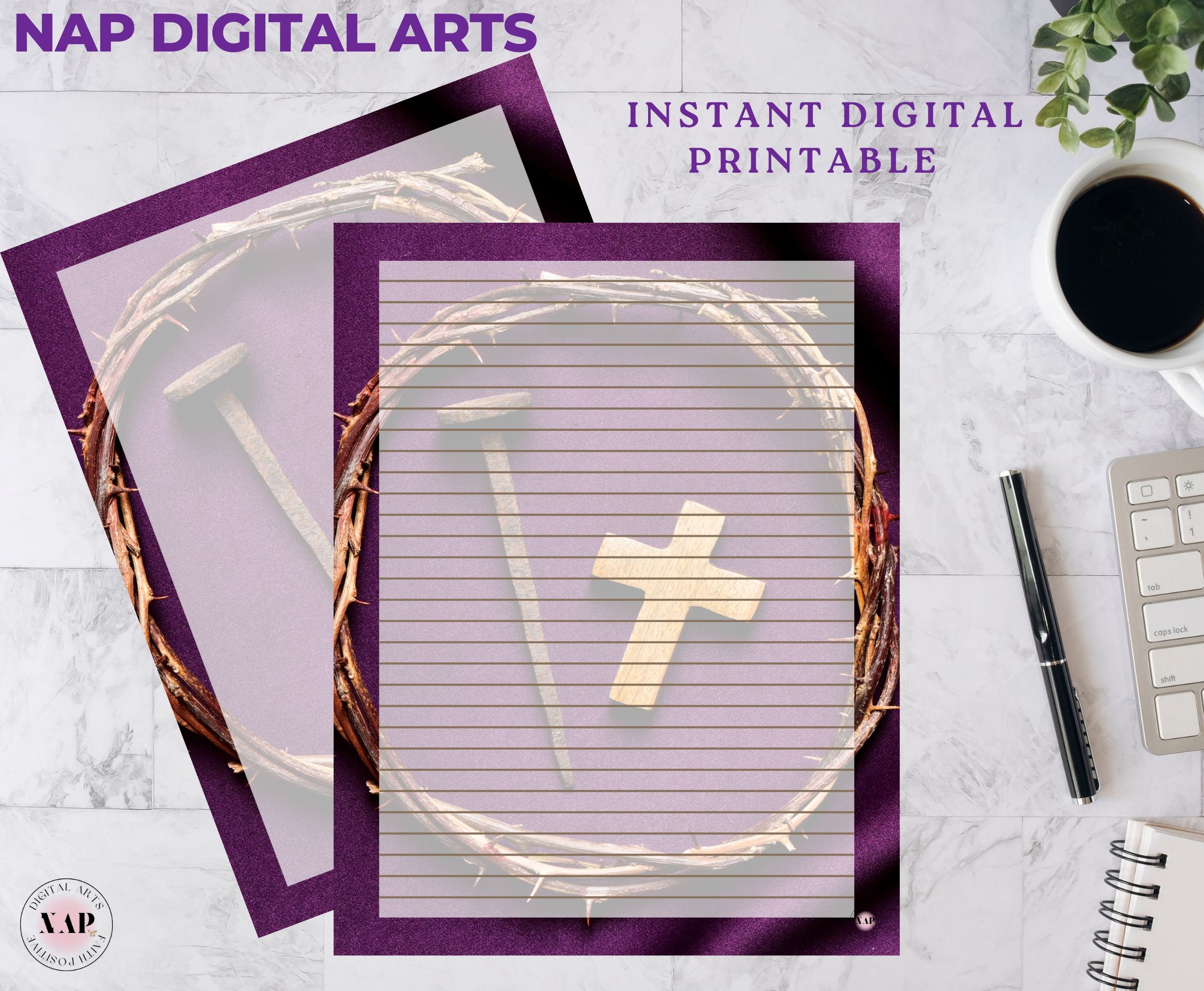 Religious Stationery Paper, Printable Stationary Download, Christian ...