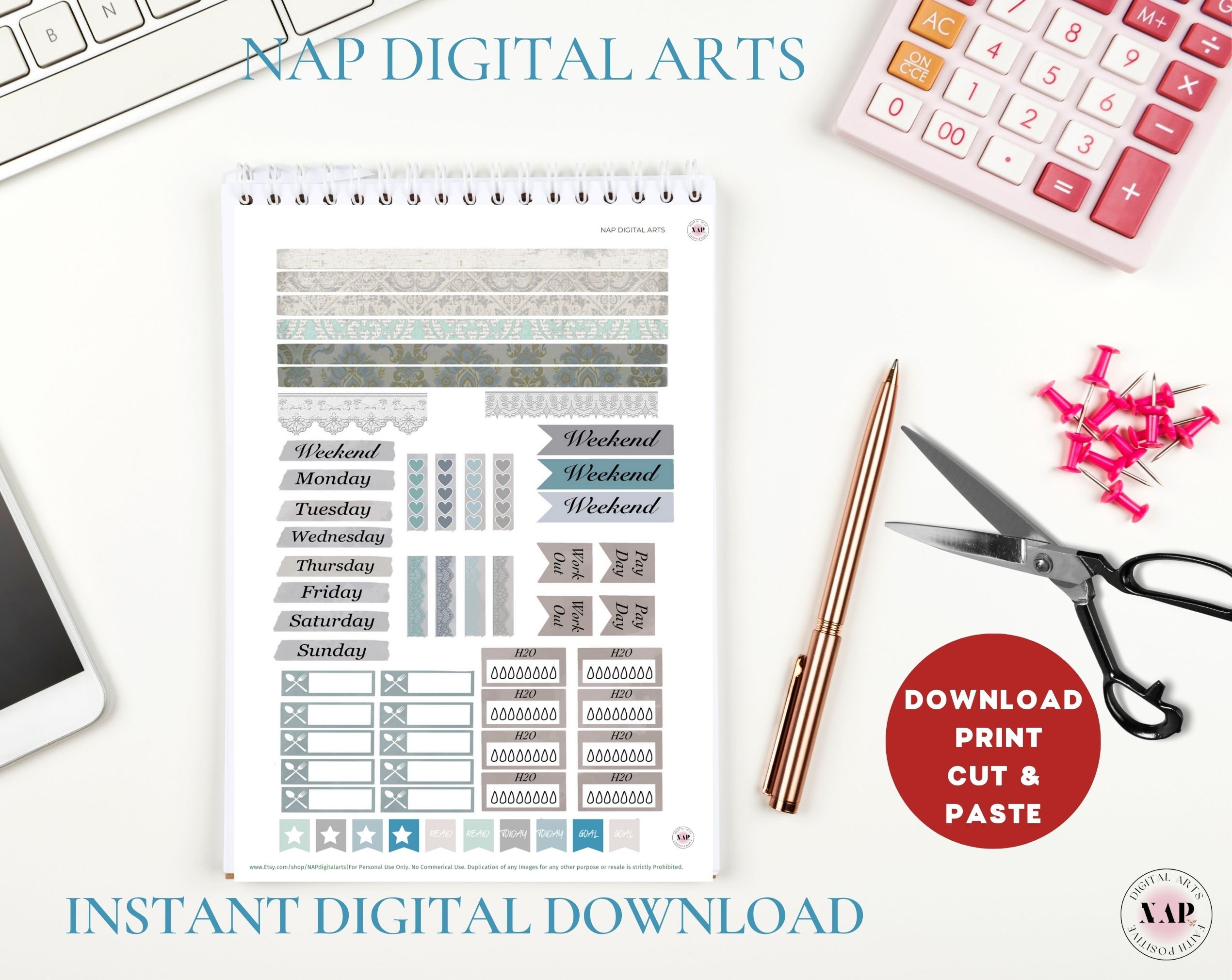 Printable Bullet Journal, Bullet Journal Sheet, Bullet Stickers Sheet ...