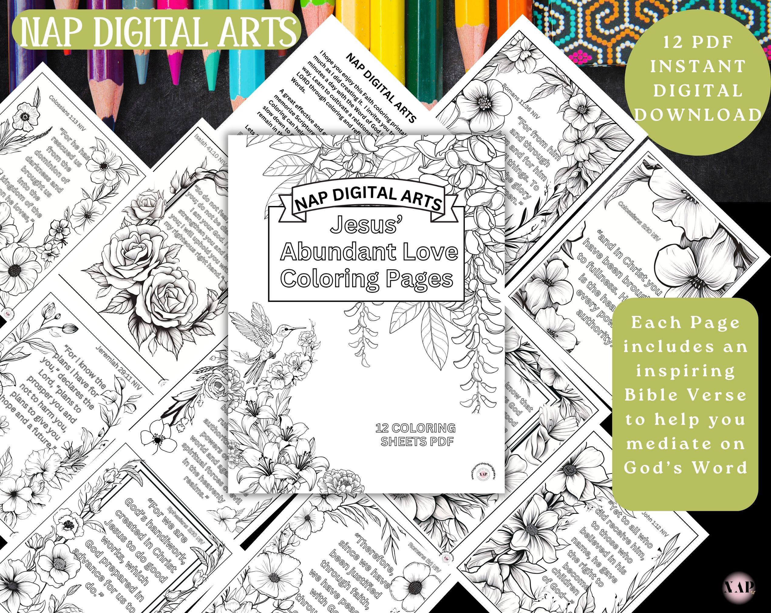 Faith Reflection Coloring Pages, Christian Art Journaling, Inspirational Coloring Book, Illustrated Religious Journal, Gift for Christian
