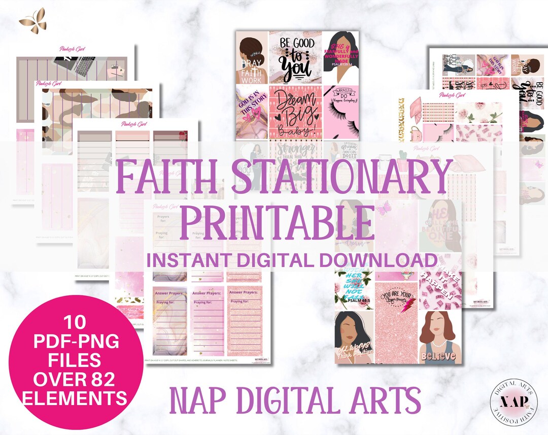 Faith Stationary Printable, Women Prayer Planner, Christian Printable ...