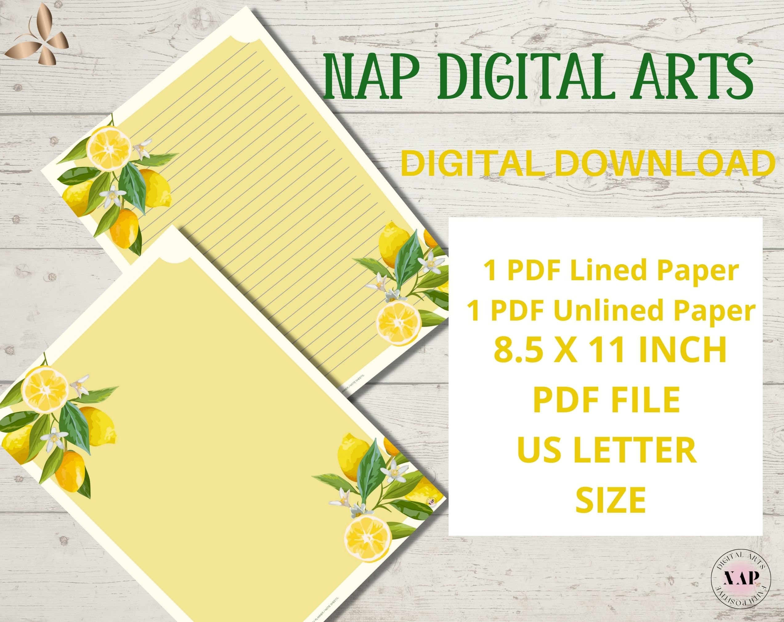Lemon Printable Paper, Printable Stationary Download, Faith Journaling ...
