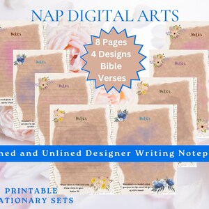 Stationary Faith set, Christian stationery bundle, Bible verse stationery, Lined note paper, Digital Faith Printable, Prayer journal gift