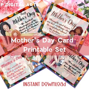 Mothers day card printable, Christian digital greeting card set, Happy Mothers day card, Bible verse, Greeting card for Mom, Mother day gift