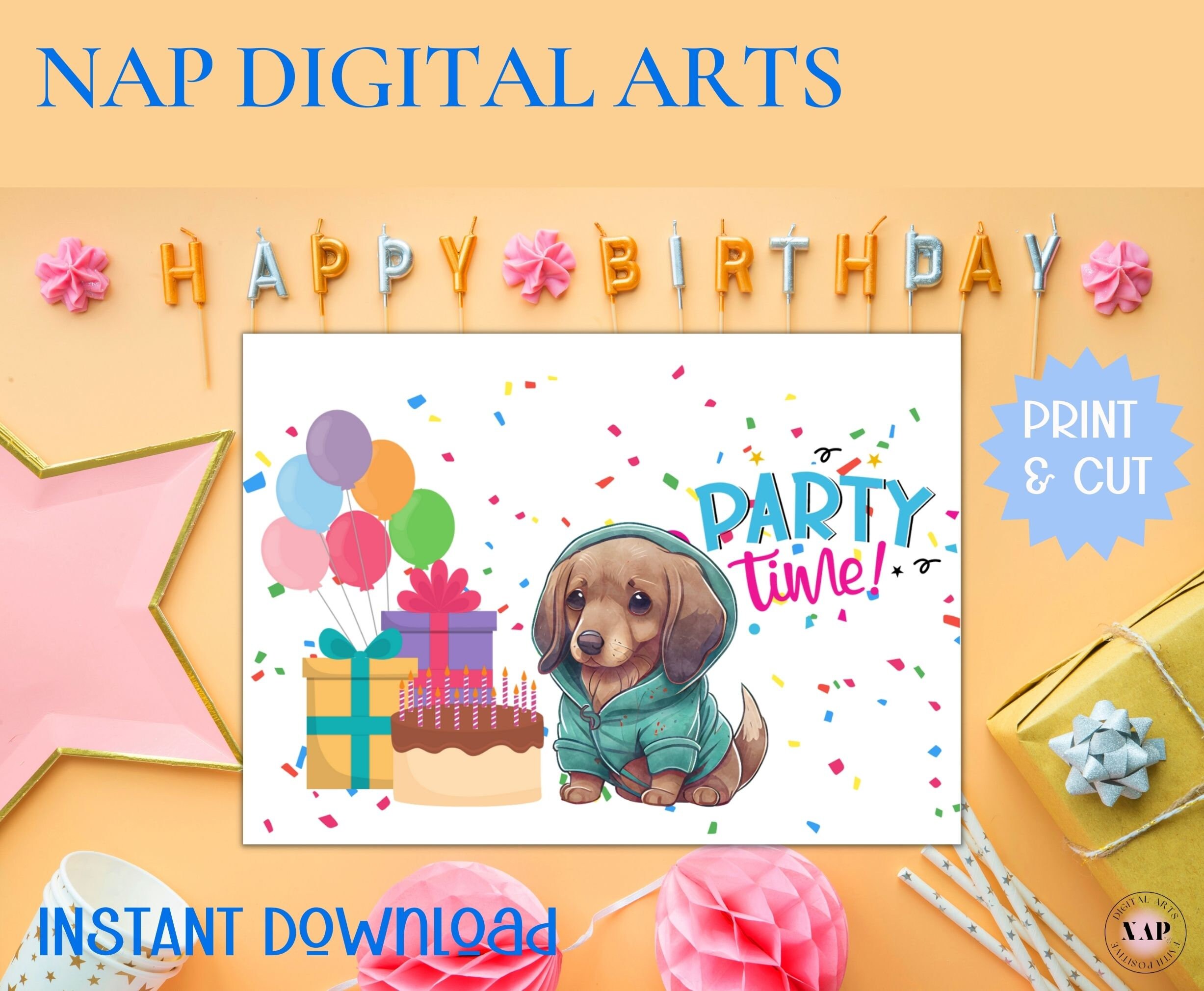 Printable Birthday Card, Dog Birthday Card, Birthday Cards for Dog ...