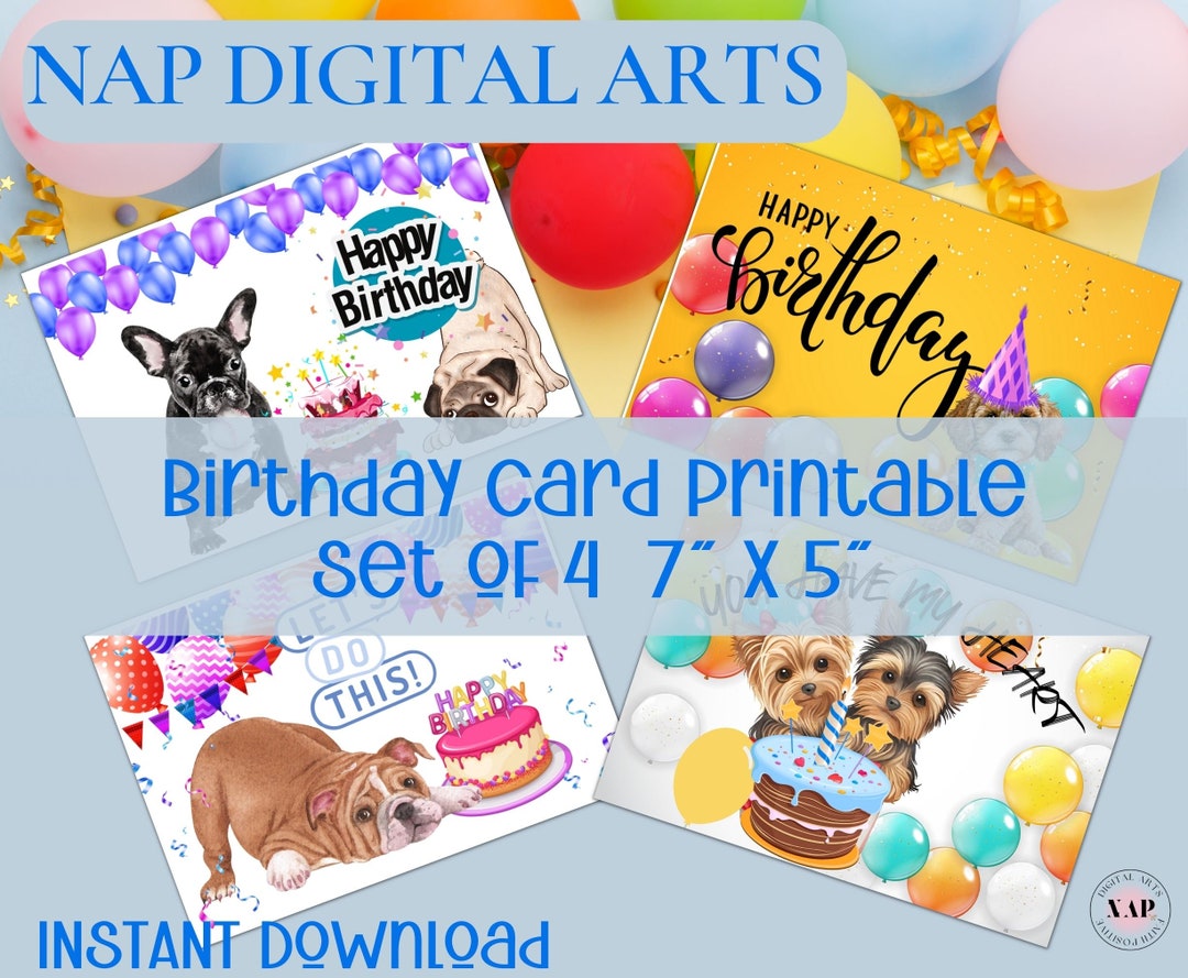 Printable Birthday Card, Dog Birthday Card, Birthday Cards for Dog ...