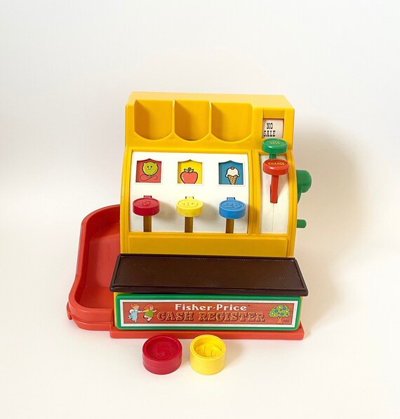1974 Vintage Fisher Price Cash Register Toy #926 With Coins